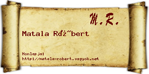 Matala Róbert névjegykártya